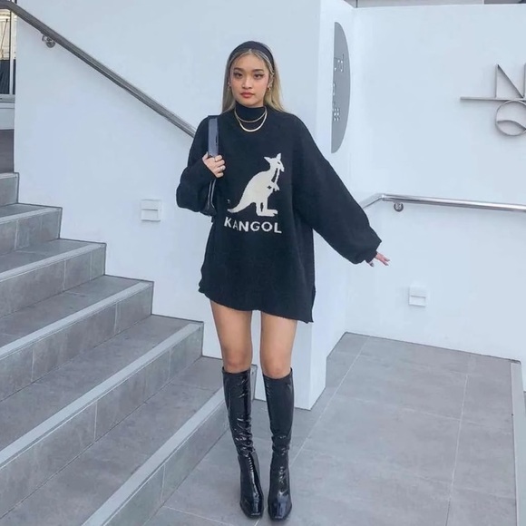 Kangol Sweaters - Kangol Black Wool Oversized Sweater